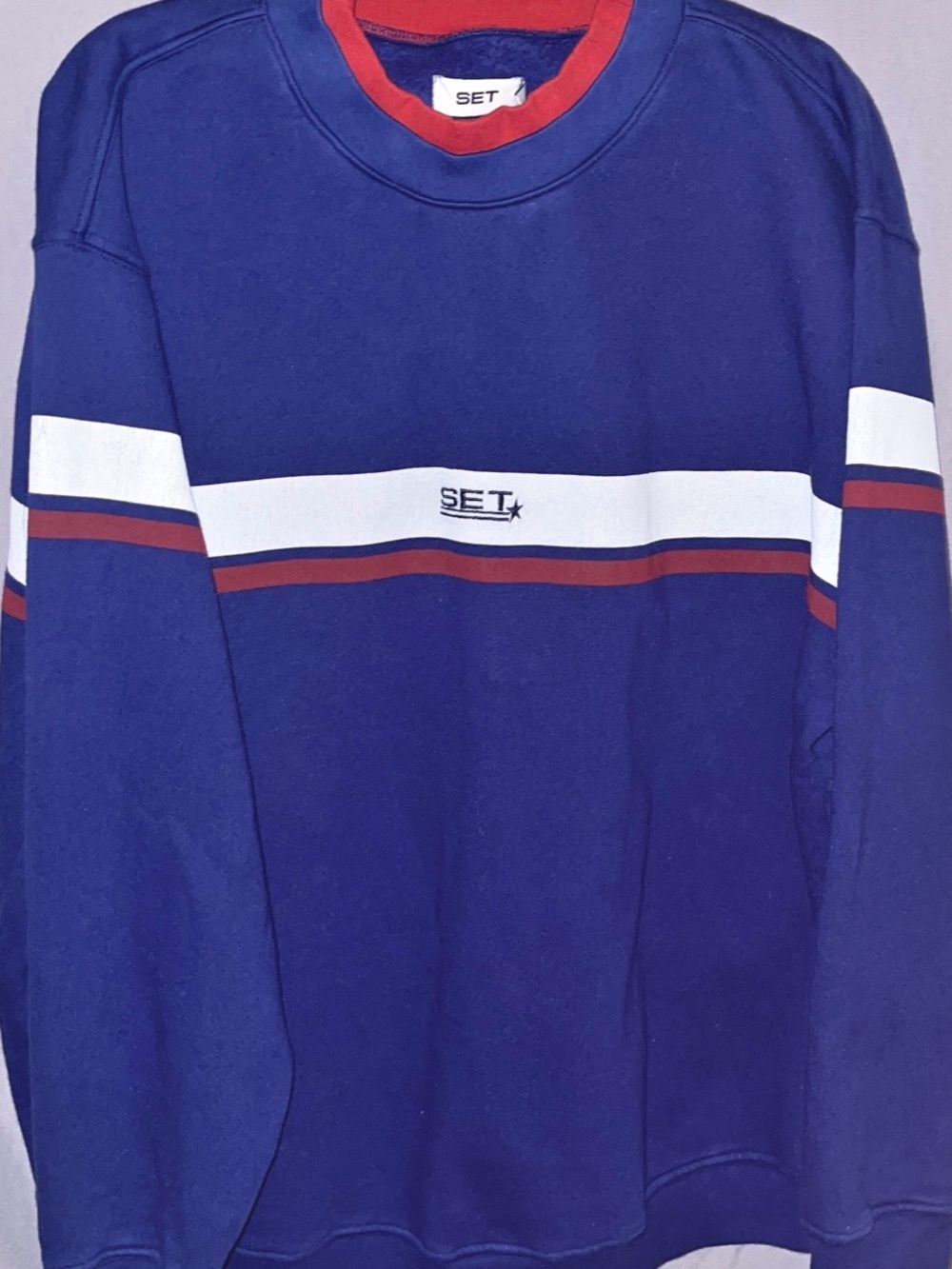 SET Staple Striped Layer Crewneck